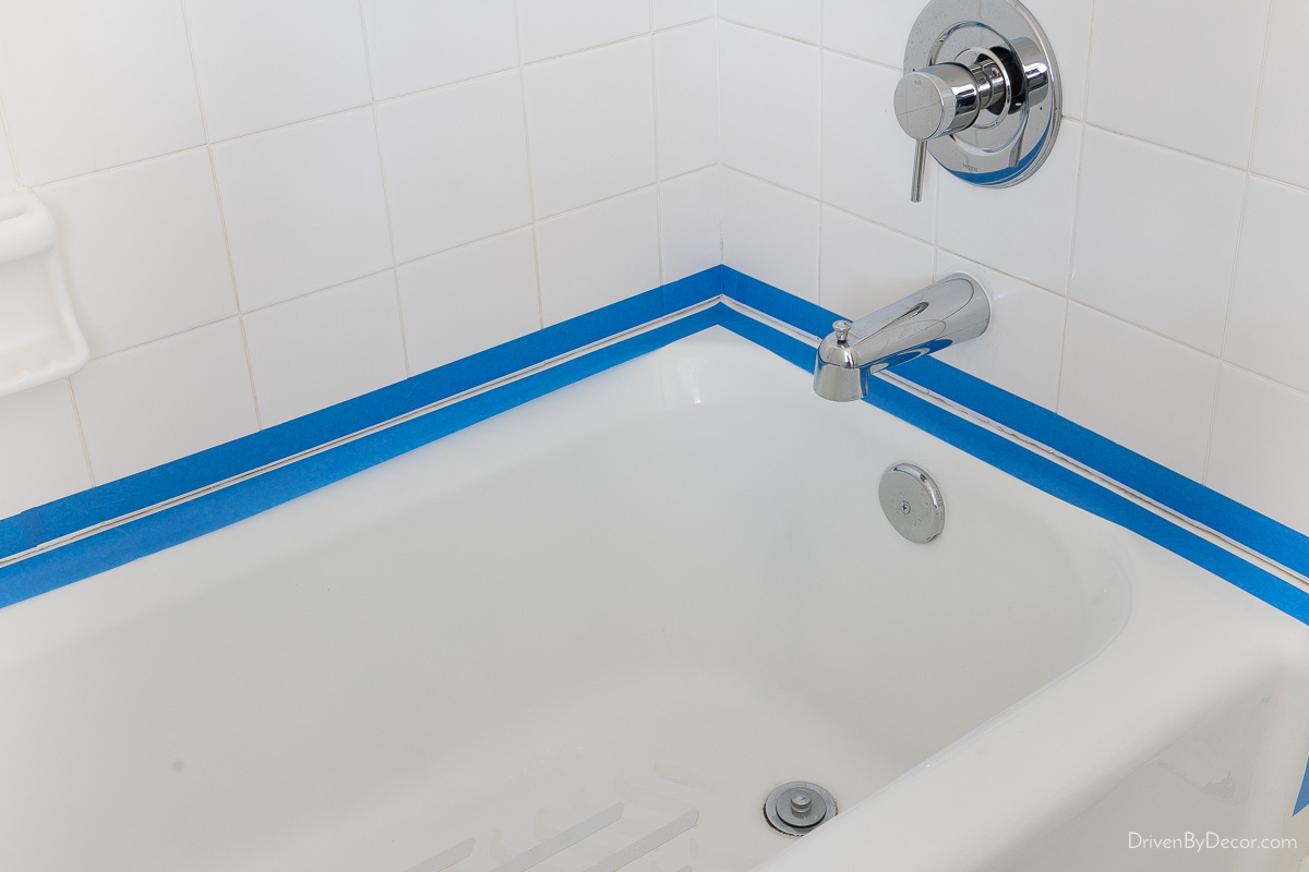 caulking a bathtub
