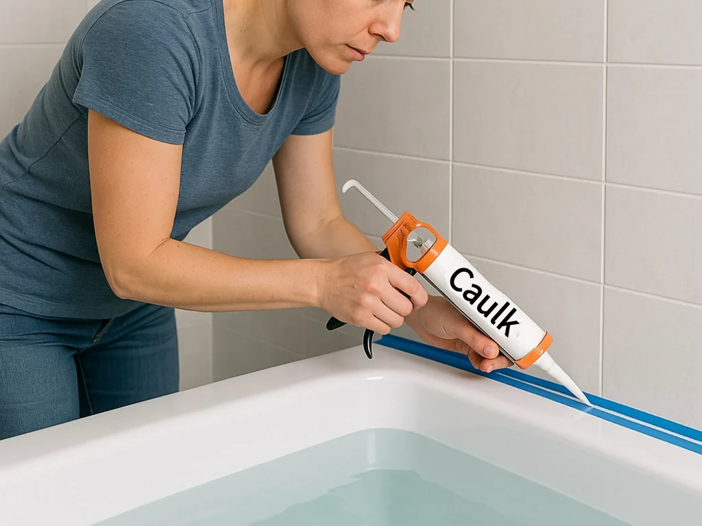 caulk a bathtub